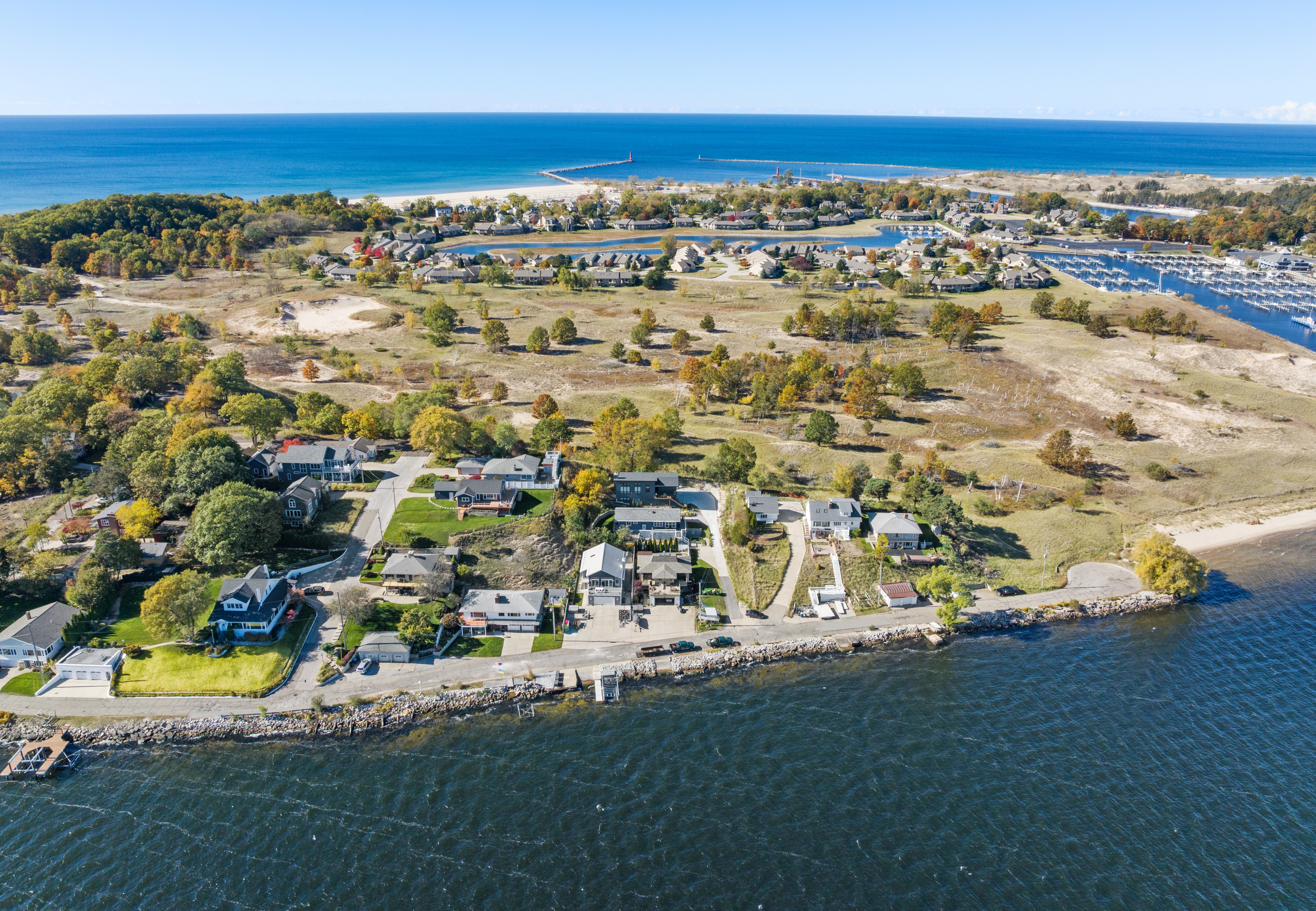 Muskegon Dunes Drone Shot